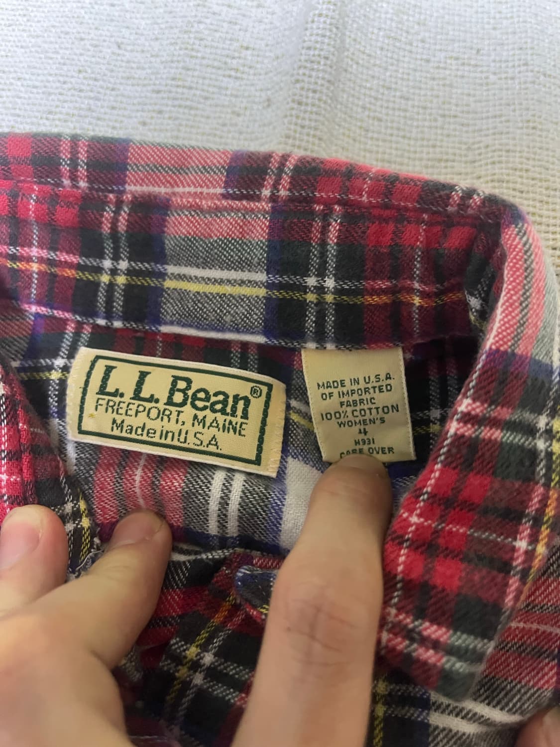 90s 엘엘빈 체크 셔츠 여성 사이즈 usa 상품이미지2