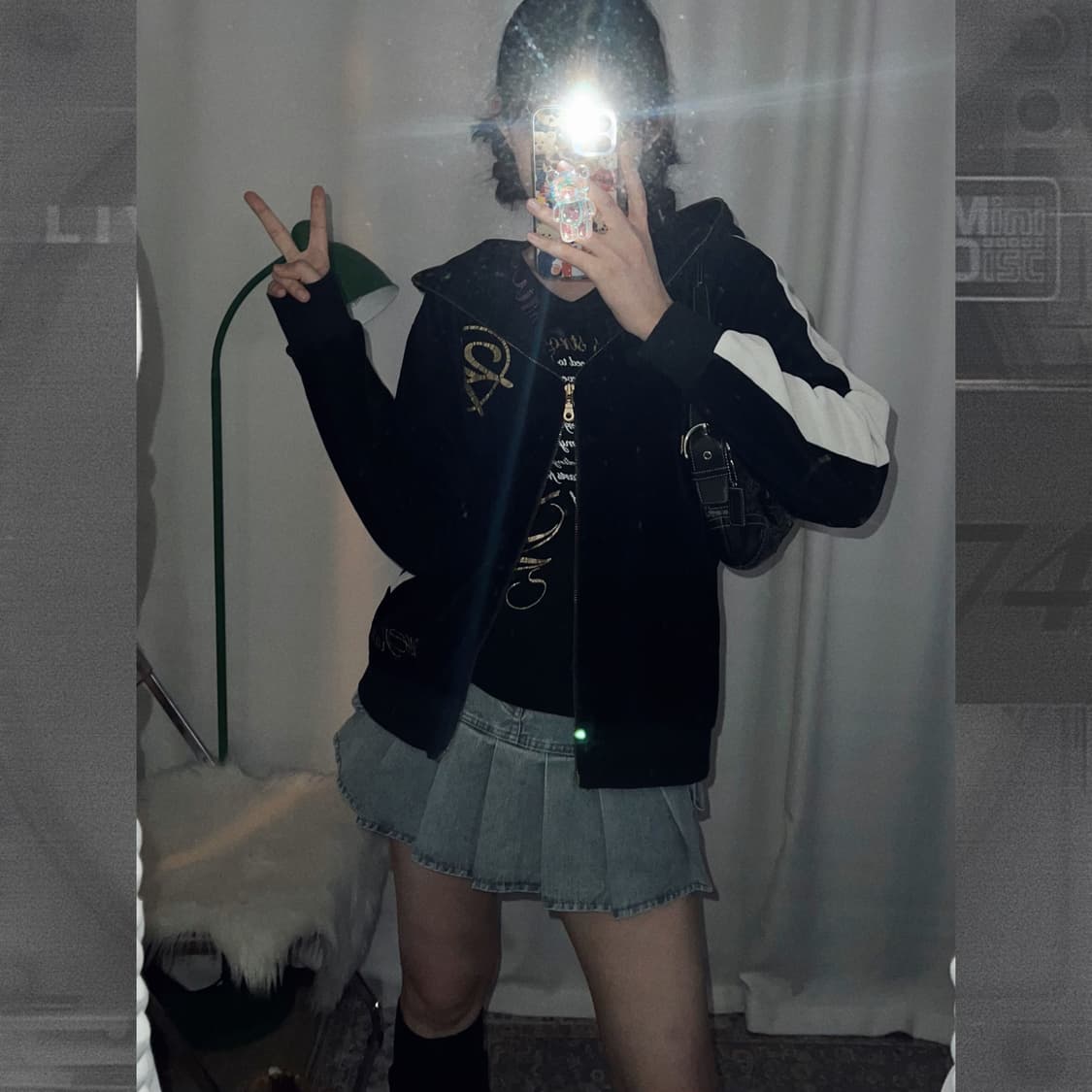 블랙 벨벳 와투케 투웨이 후드 집업 상품이미지4