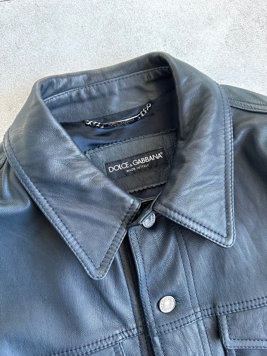 돌체앤가바나 2000s 고트스킨 레더 자켓 상품이미지5