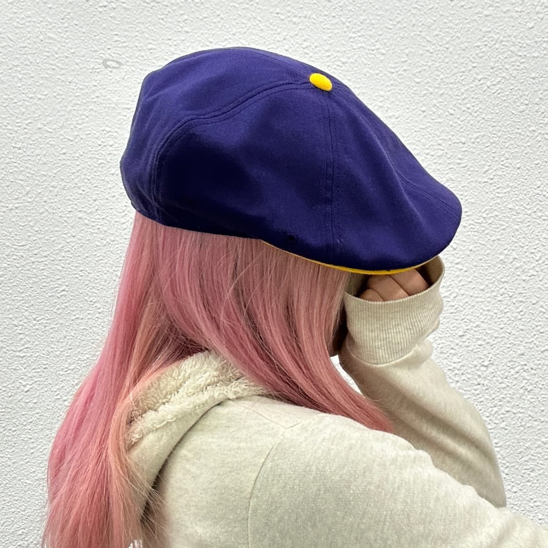 캉골 머스타드 배색 퍼플 헌팅캡 상품이미지2