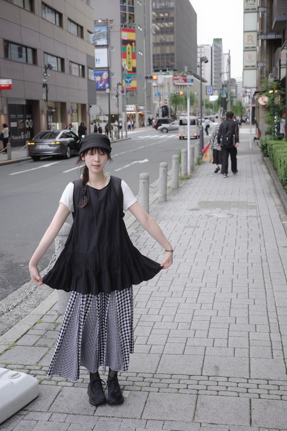 Mix checked long skirt 상품이미지3