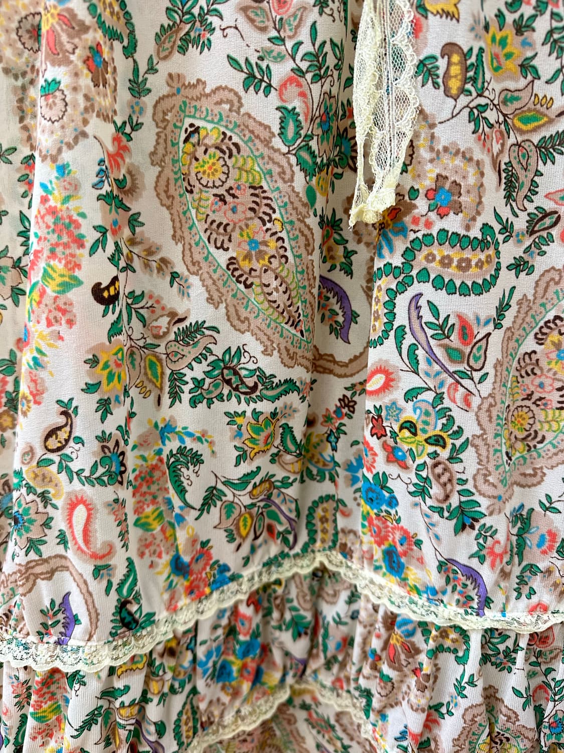 일본빈티지 에스타콧estacot페이즐리 레이스 스트링 슬리브리스 원피스 상품이미지4