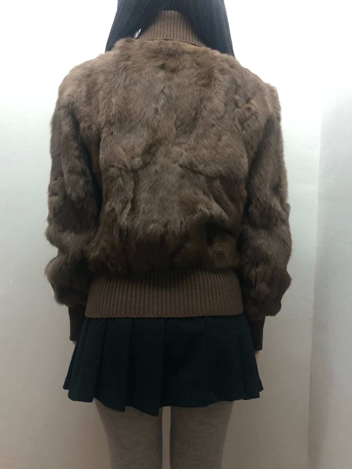 빈티지 브라운 래빗 퍼 집업 상품이미지8