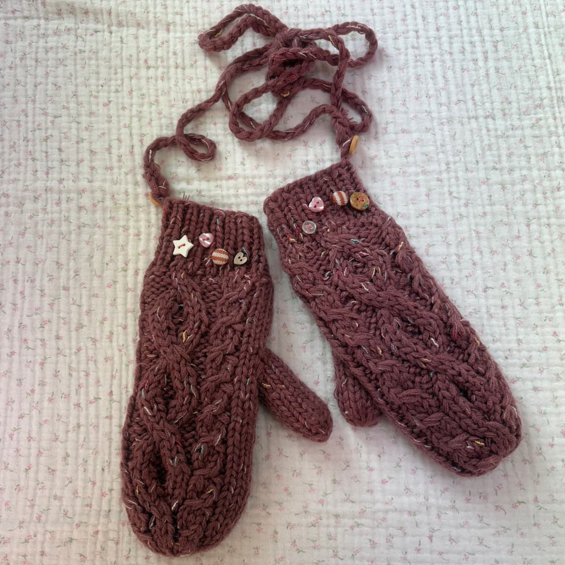 JPN/ 핸드메이드 꽈배기 뜨개 벙어리 장갑 모리걸벙어리장갑 상품이미지2