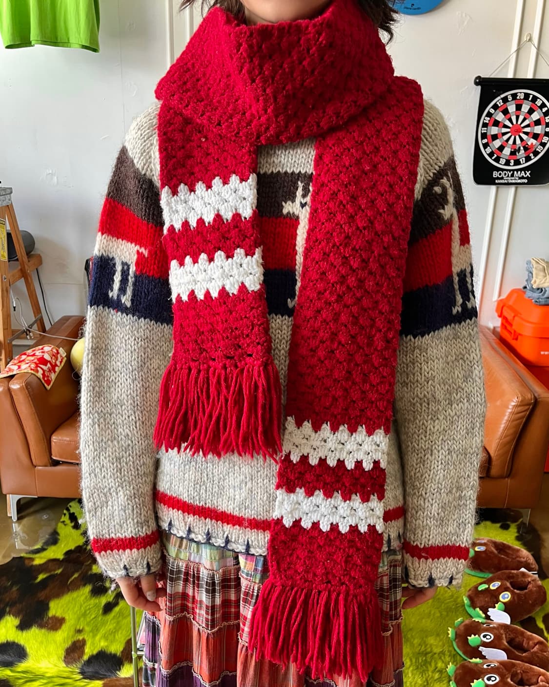 JPN Handmade Heavy Knit Long Muffler 상품이미지2