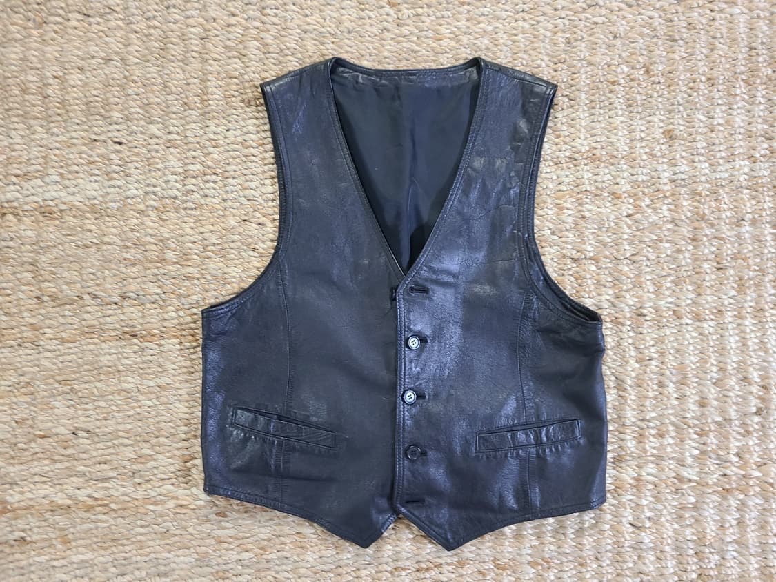 빈티지 카우하이드 레더 베스트 상품이미지1