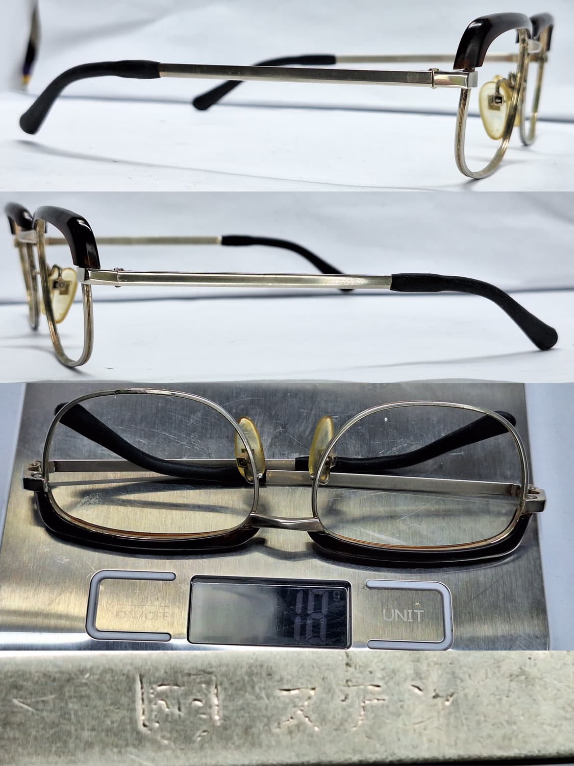 80s 일본 빈티지 스테인리스 브로우라인 하금테 안경테/수입 패션 클래식 상품이미지5