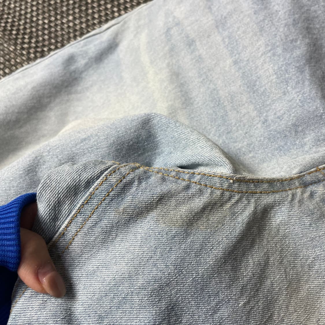 (33) 모스코 연청 와이드 데님 팬츠 L 상품이미지6