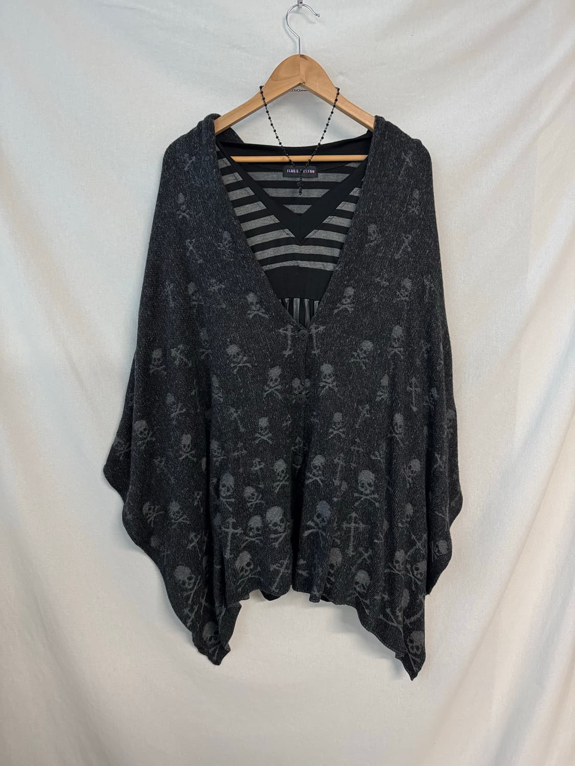 스컬 언발 케이프 니트 가디건 상품이미지7