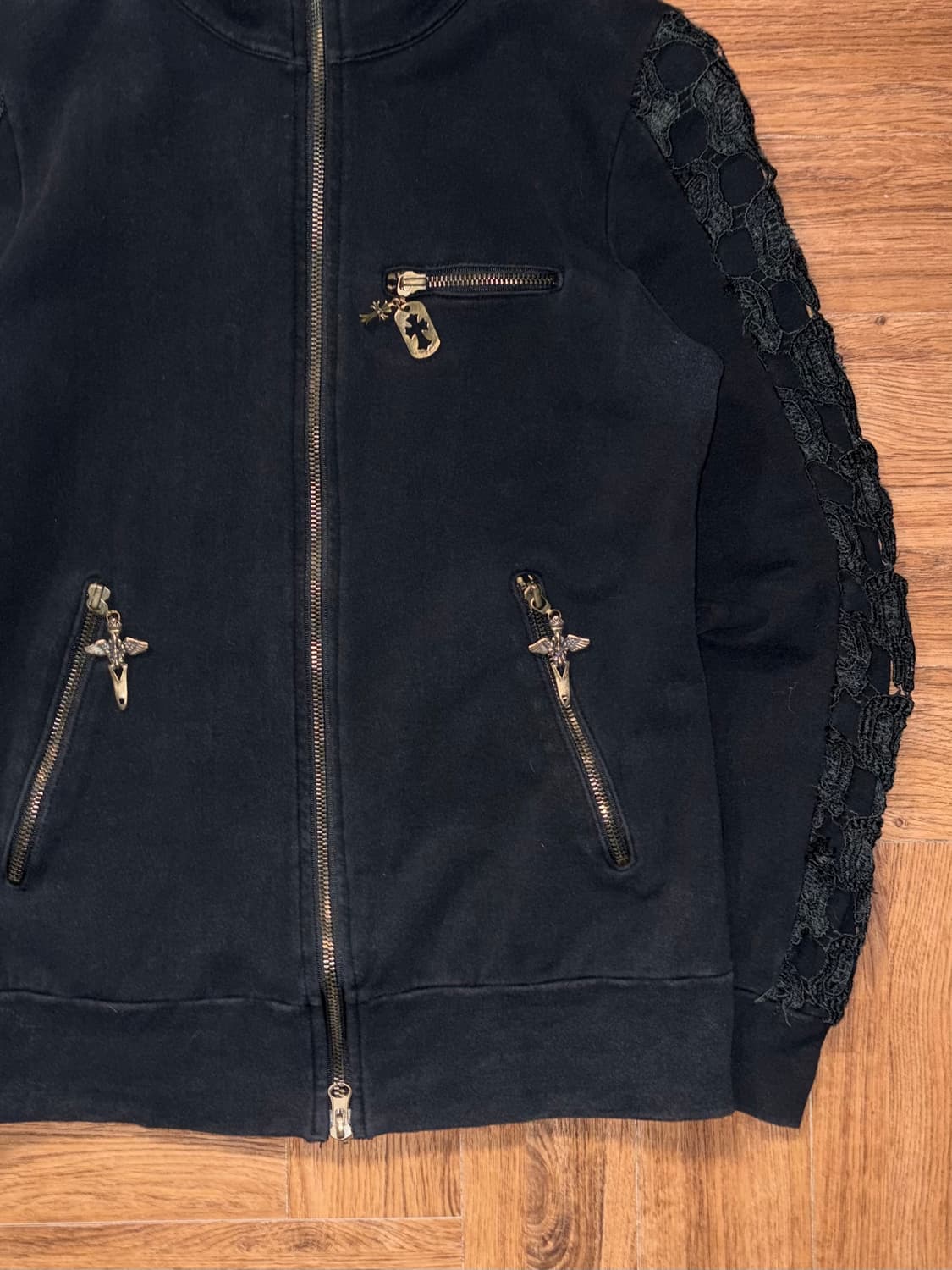 고딕펑크 딱붙핏 투웨이 집업 상품이미지6