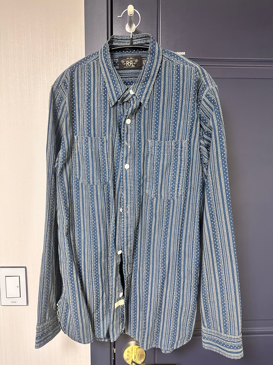 RRL 인디고 프린트 워크셔츠 M 상품이미지2