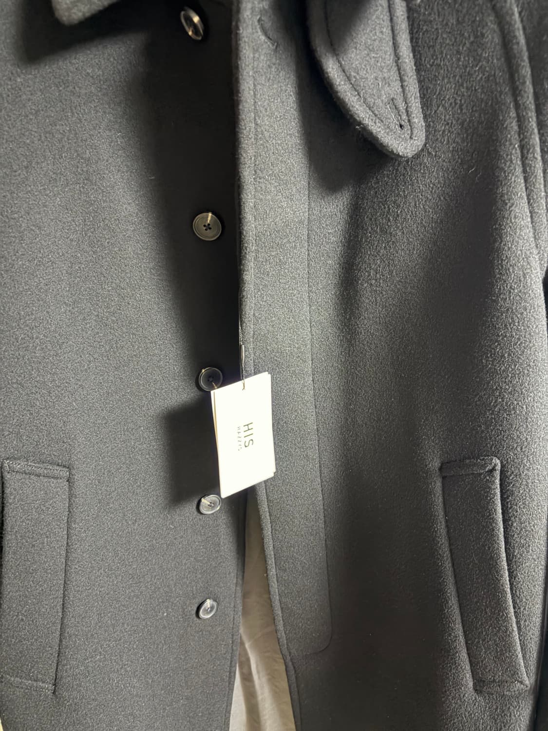 헤지스 HIS 25FW 발마칸 코트 블랙 M사이즈 새상품 상품이미지3