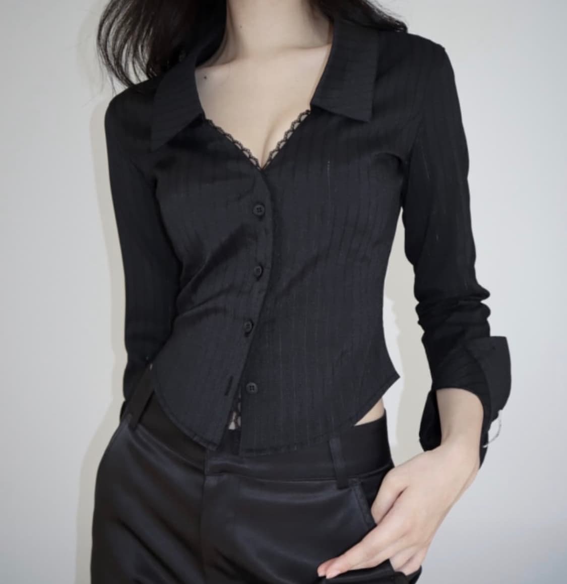 클라따 메이드 프린세스 셔츠 블랙 상품이미지1