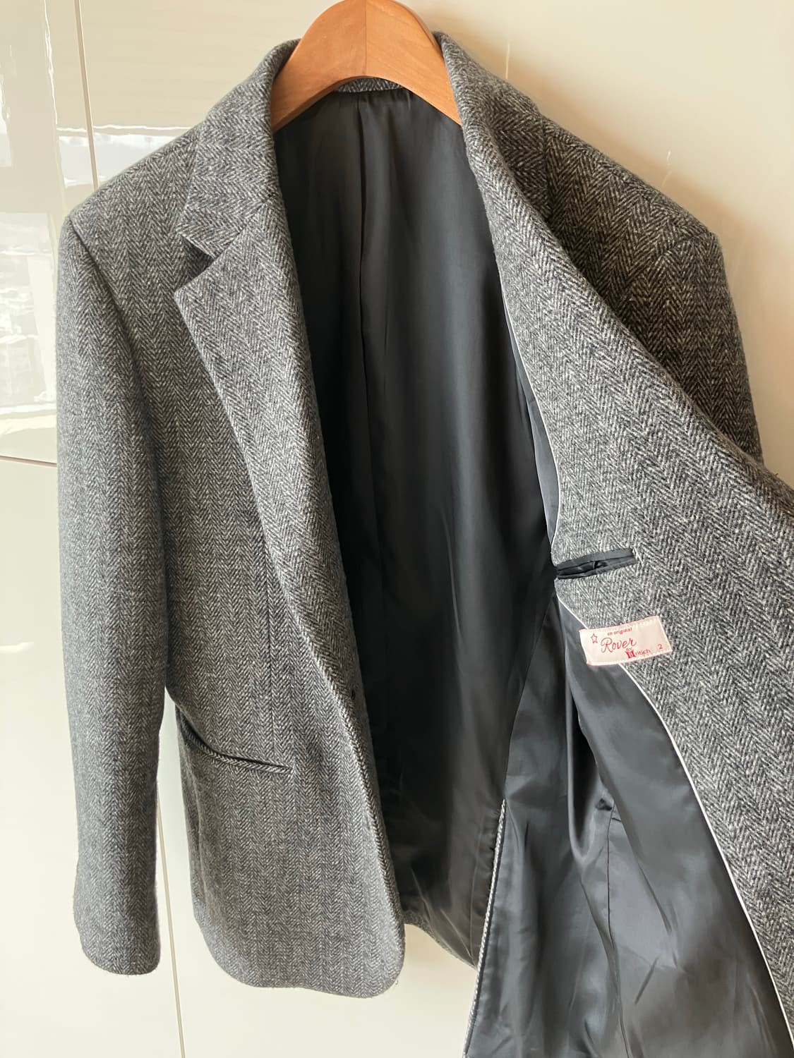 그레이 헤링본 셋업 상의 상품이미지3