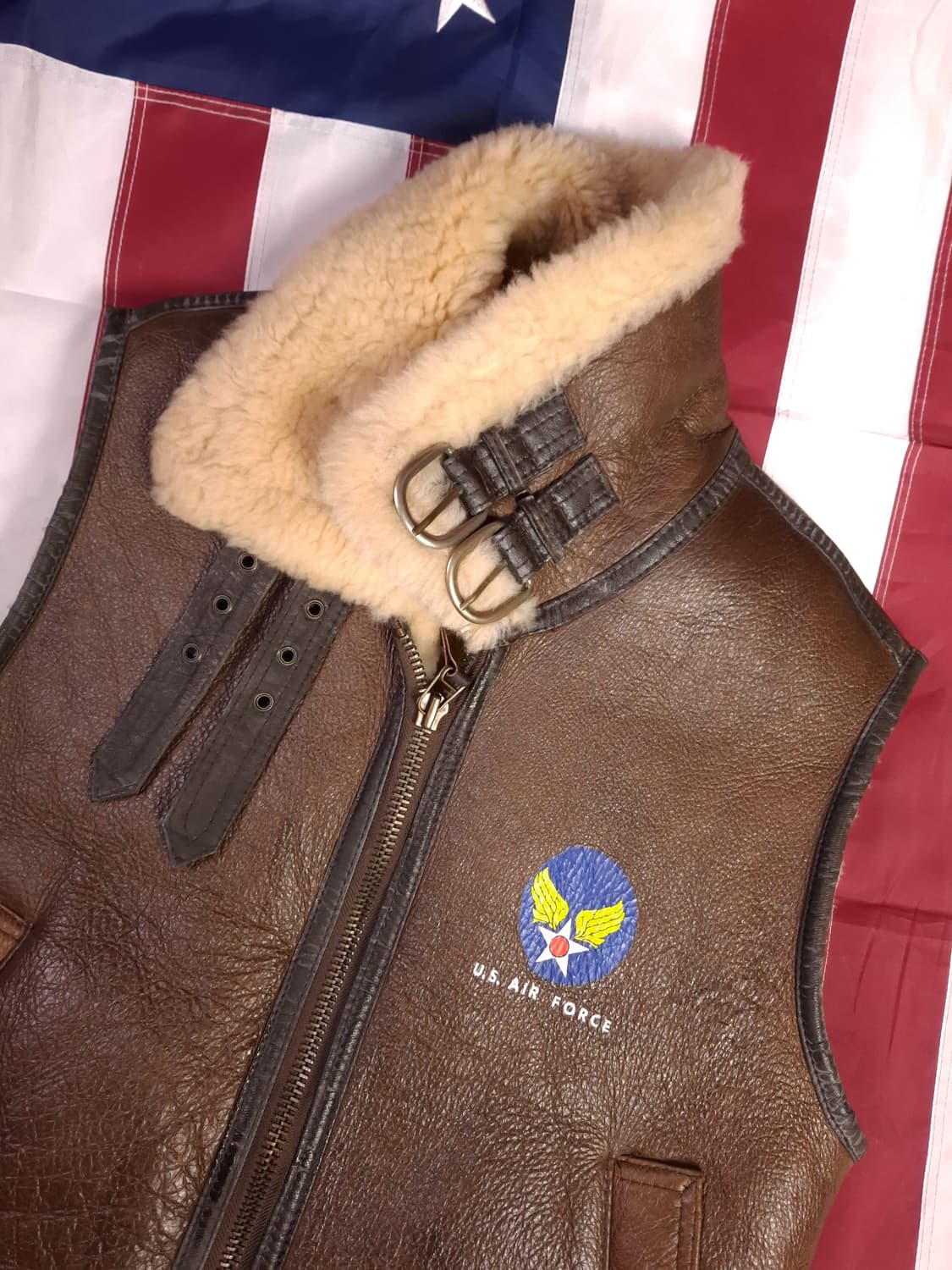 미공군 B-3 TYPE 리얼레더 항공 폭격기 무스탕 베스트 상품이미지2