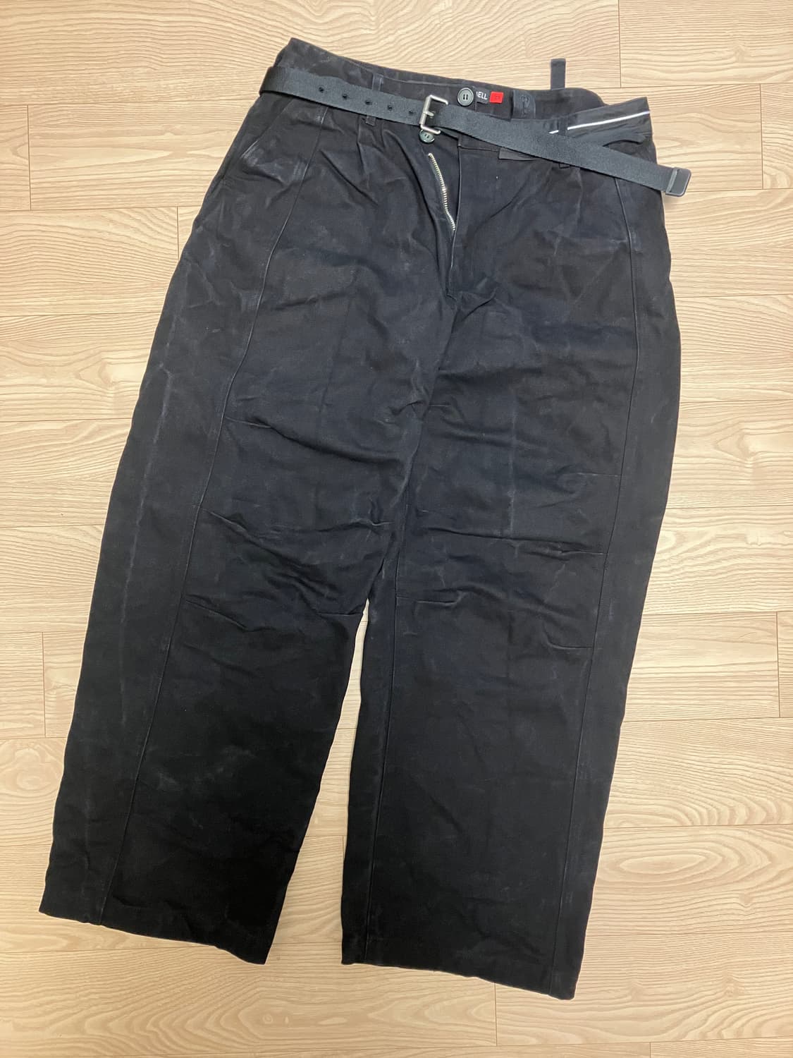 ADSB 앤더슨벨 유니섹스 블랙 크로스오버 와이드 진 블랙 상품이미지1