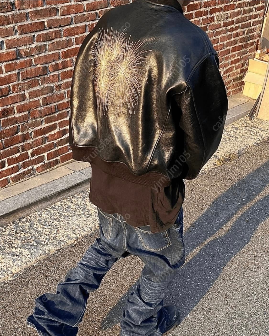 새상품) 언더마이카 링클드 인디고 와이드 플레어진 2사이즈 상품이미지2