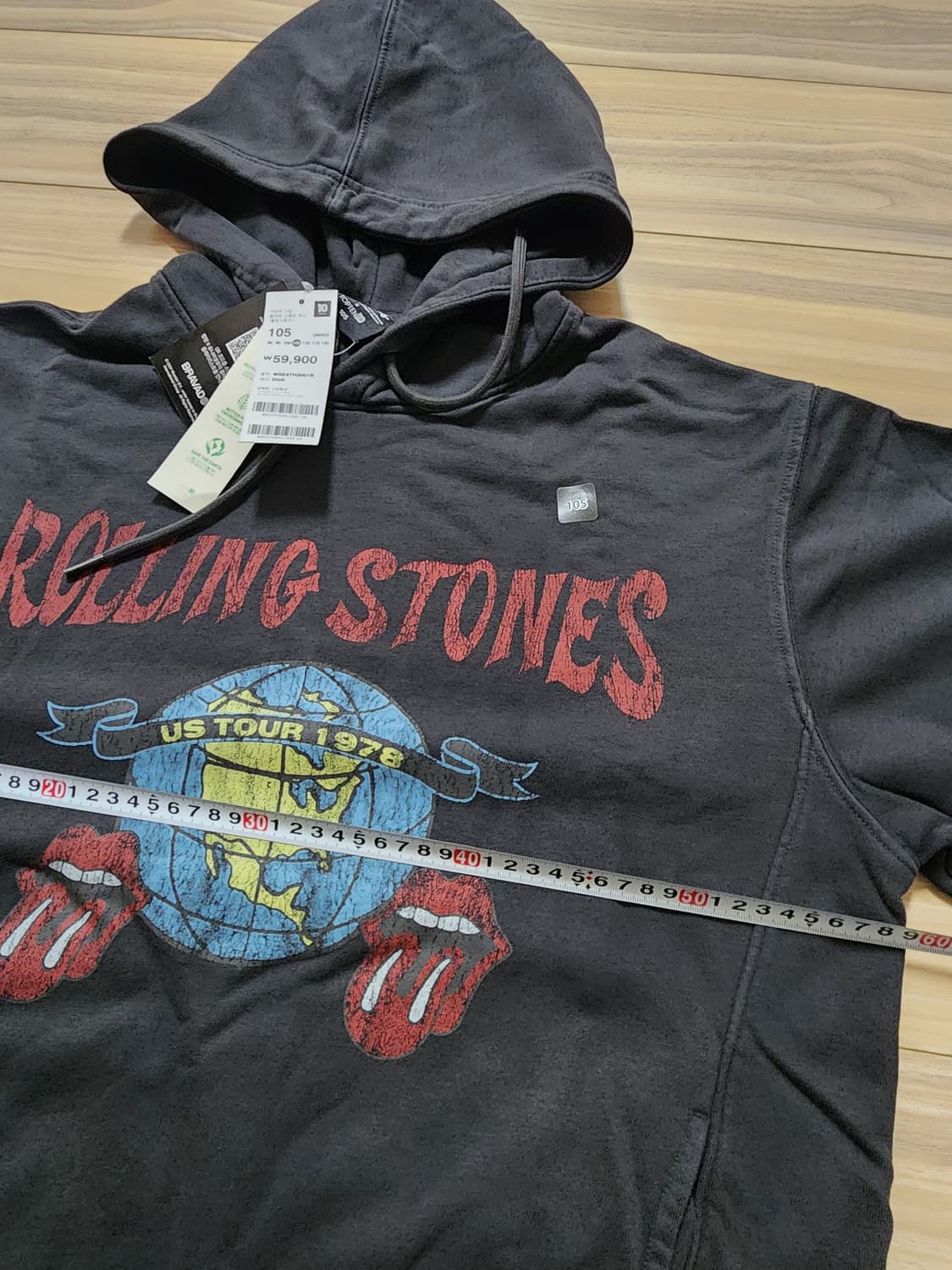 탑텐롤링스톤즈가먼트워싱후드티셔츠다크그레이105 상품이미지6