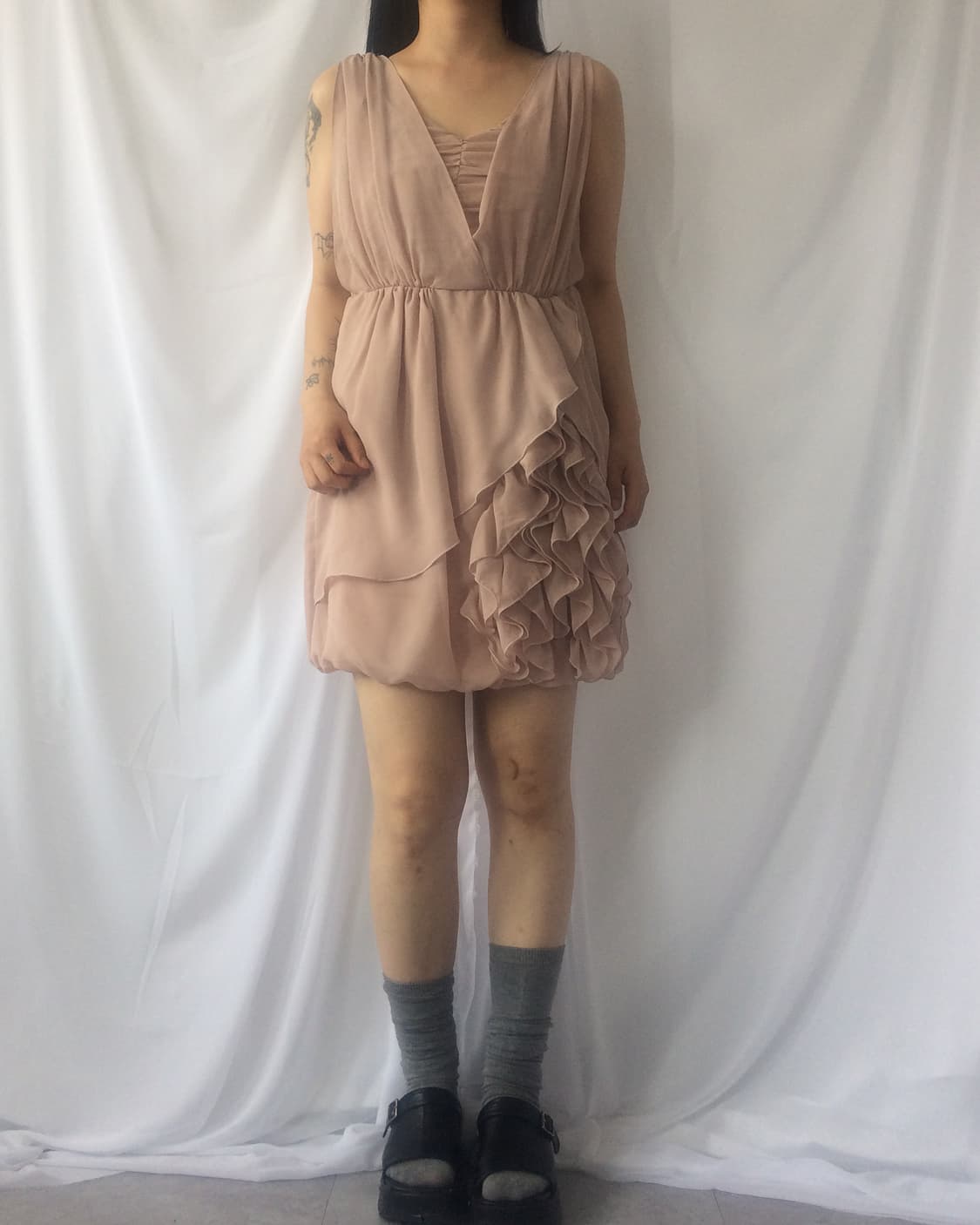 Ruffle point sleeveless onepiece 상품이미지8
