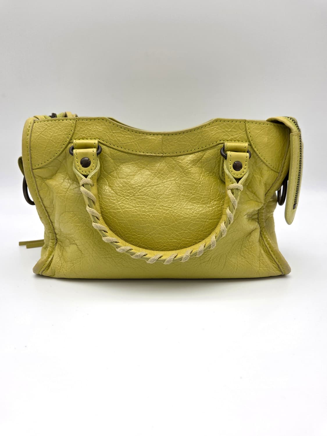 발렌시아가 클래식 미니 시티백 레몬 라임 머스타드 컬러 상품이미지4