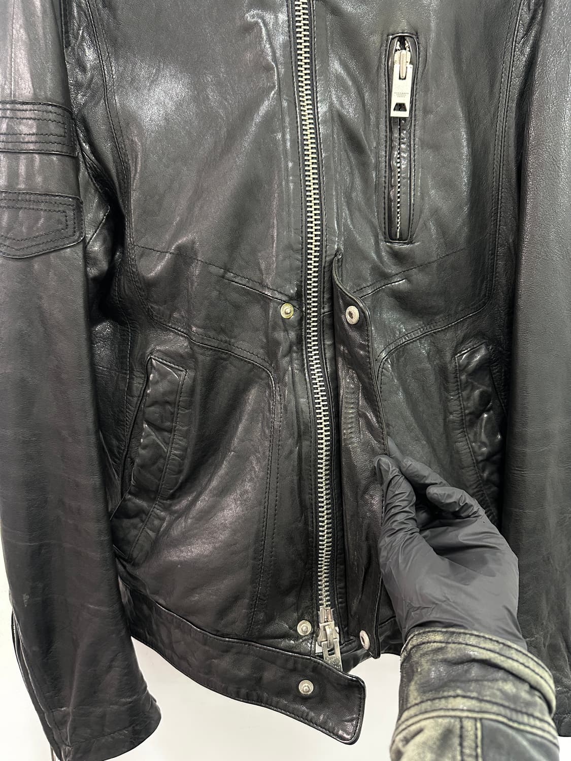 Sheepskin leather gimmick 2way jacket 상품이미지8