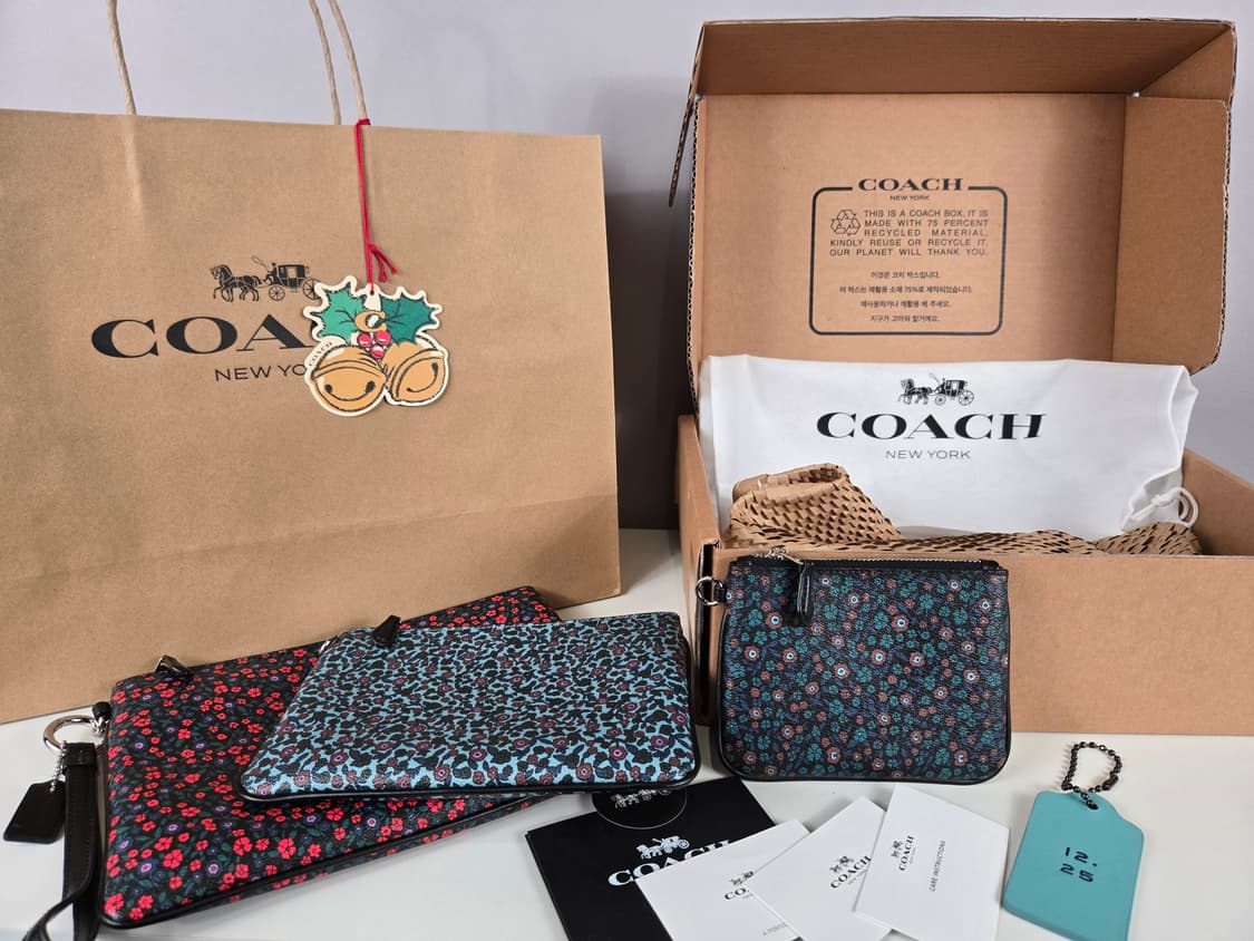 COACH 코치 트리오 클러치 플라워 트리플 잔꽃 가방 세트 정품 상품이미지1