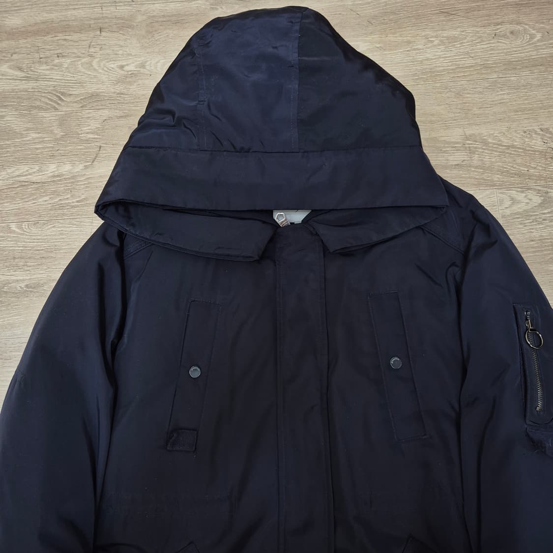 나인식스 뉴욕 여성 사이드포켓 덕다운 후드 롱패딩 점퍼 S(90) 상품이미지2