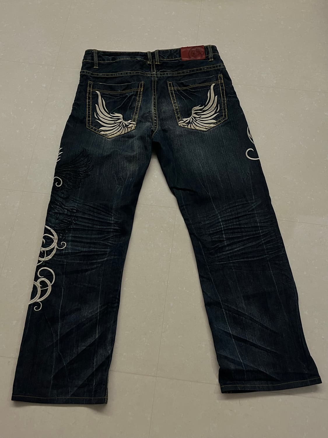 y2k 빈티지 자수 데님 청바지 상품이미지2