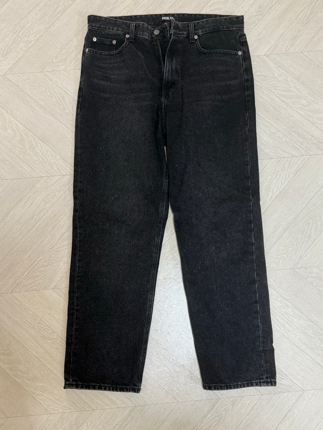 [XL] 드로우핏 유주얼 뉴 스트레이트 데님 팬츠 블랙 상품이미지1