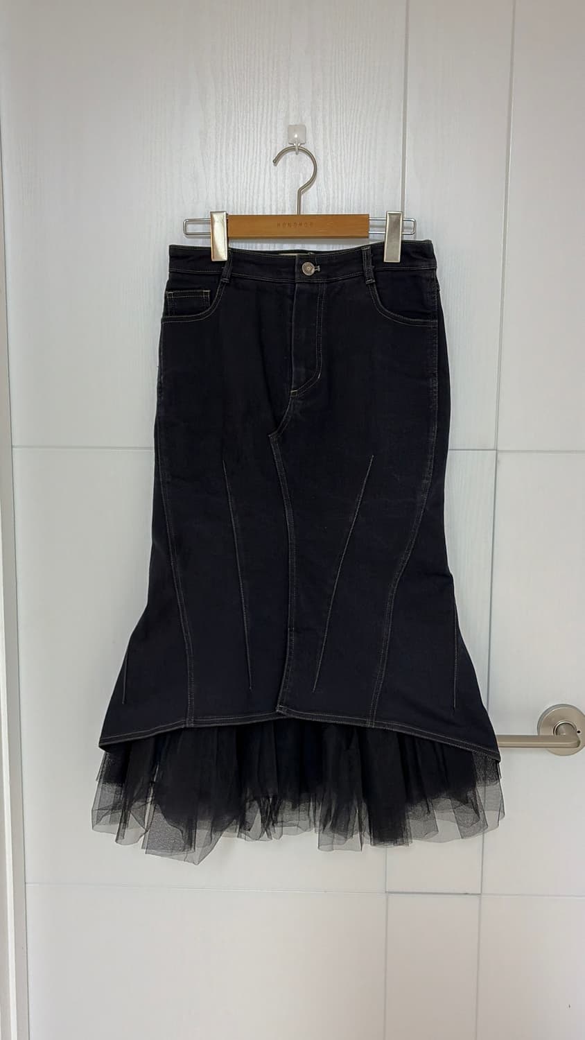 톰그레이하운드 블랙 데님 튤 스커트26 정품 상품이미지1