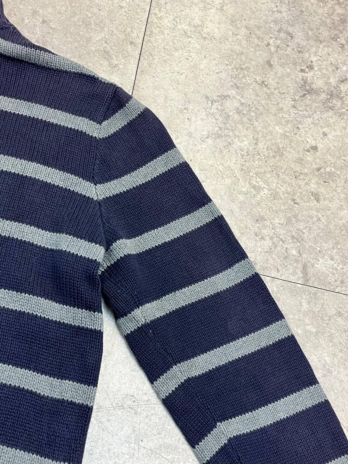 폴로 랄프로렌 스트라이프 니트 집업 네이비 XL #csz2185 상품이미지10