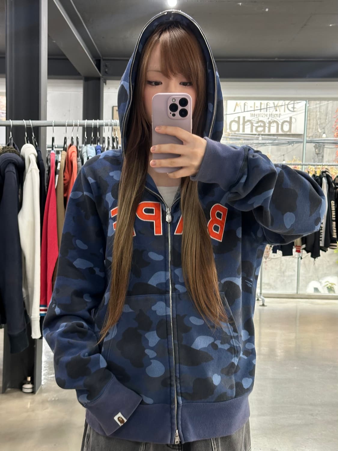 베이프 1st컬러카모 풀 후드집업 청계 상품이미지3