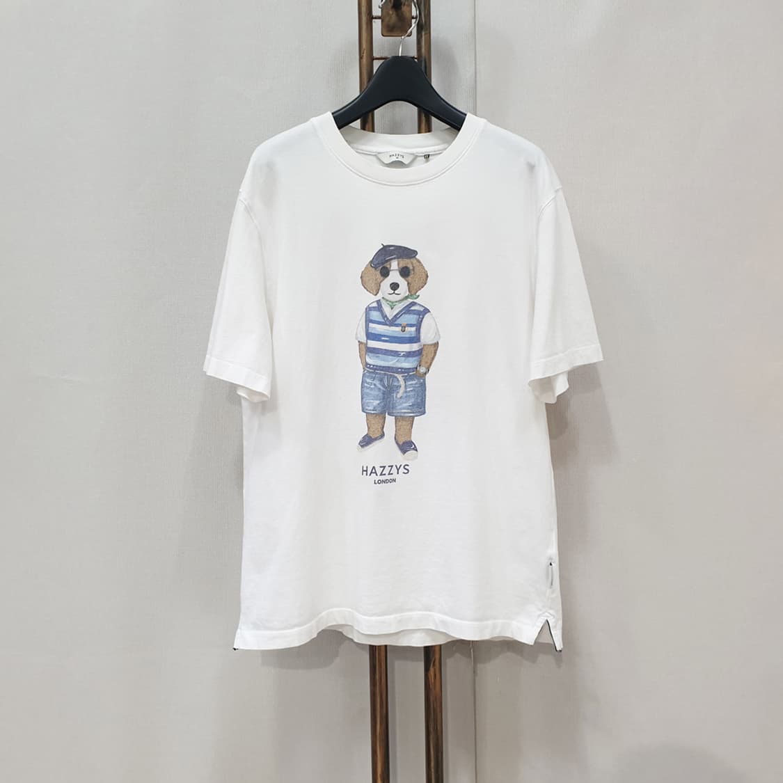 헤지스 프린트배색 면 반팔티셔츠 95 상품이미지1