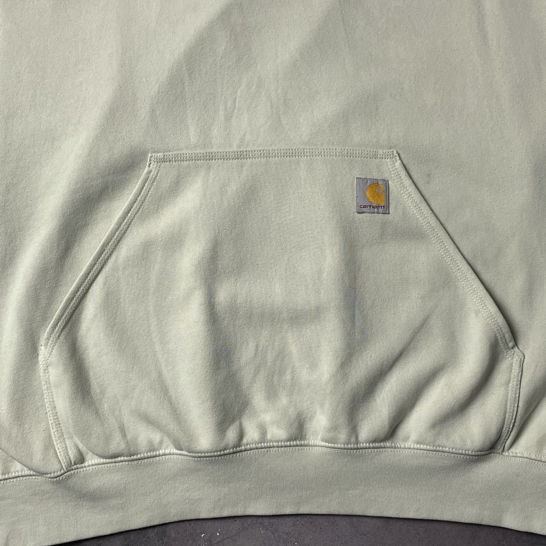 CARHARTT 칼하트 라이트그린 레터링 기모 후드티 A01032 상품이미지4