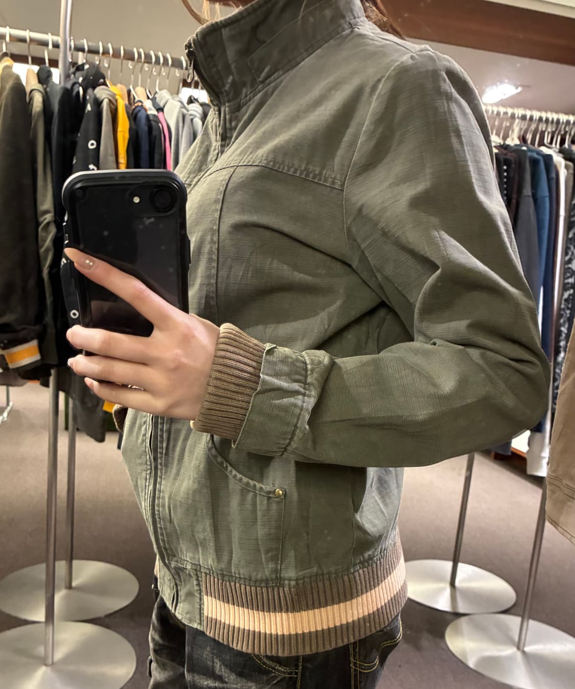 L)Converse 빈티지 카키 데님 집업 상품이미지3