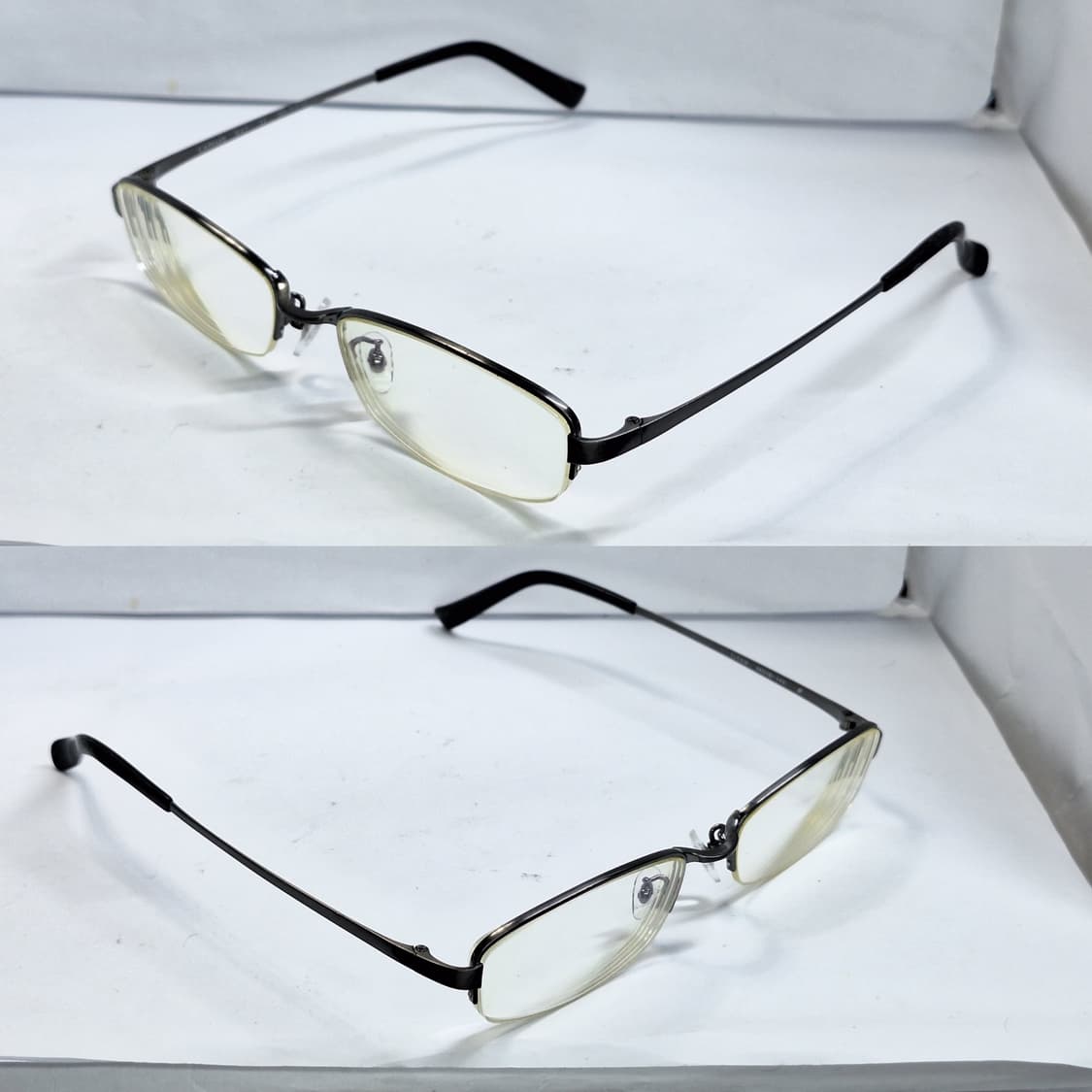 일본 하우스브랜드 LAPHAS 947 GUMMETAL 티타늄 반무테 안경 상품이미지3