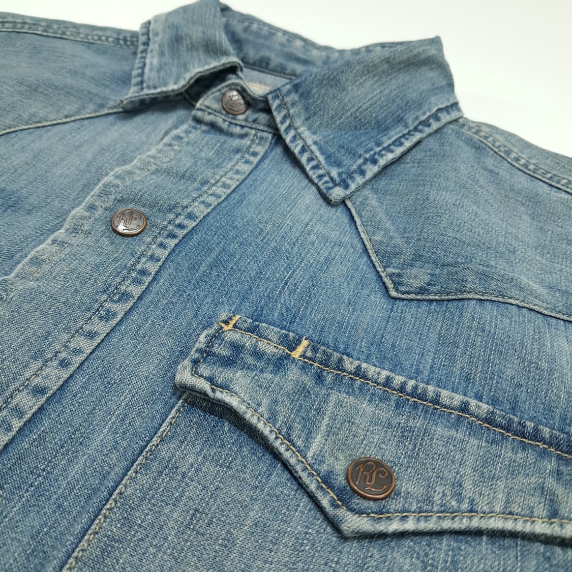 CN690 S 폴로 랄프로렌 웨스턴 데님 긴팔 셔츠 자켓 상품이미지5