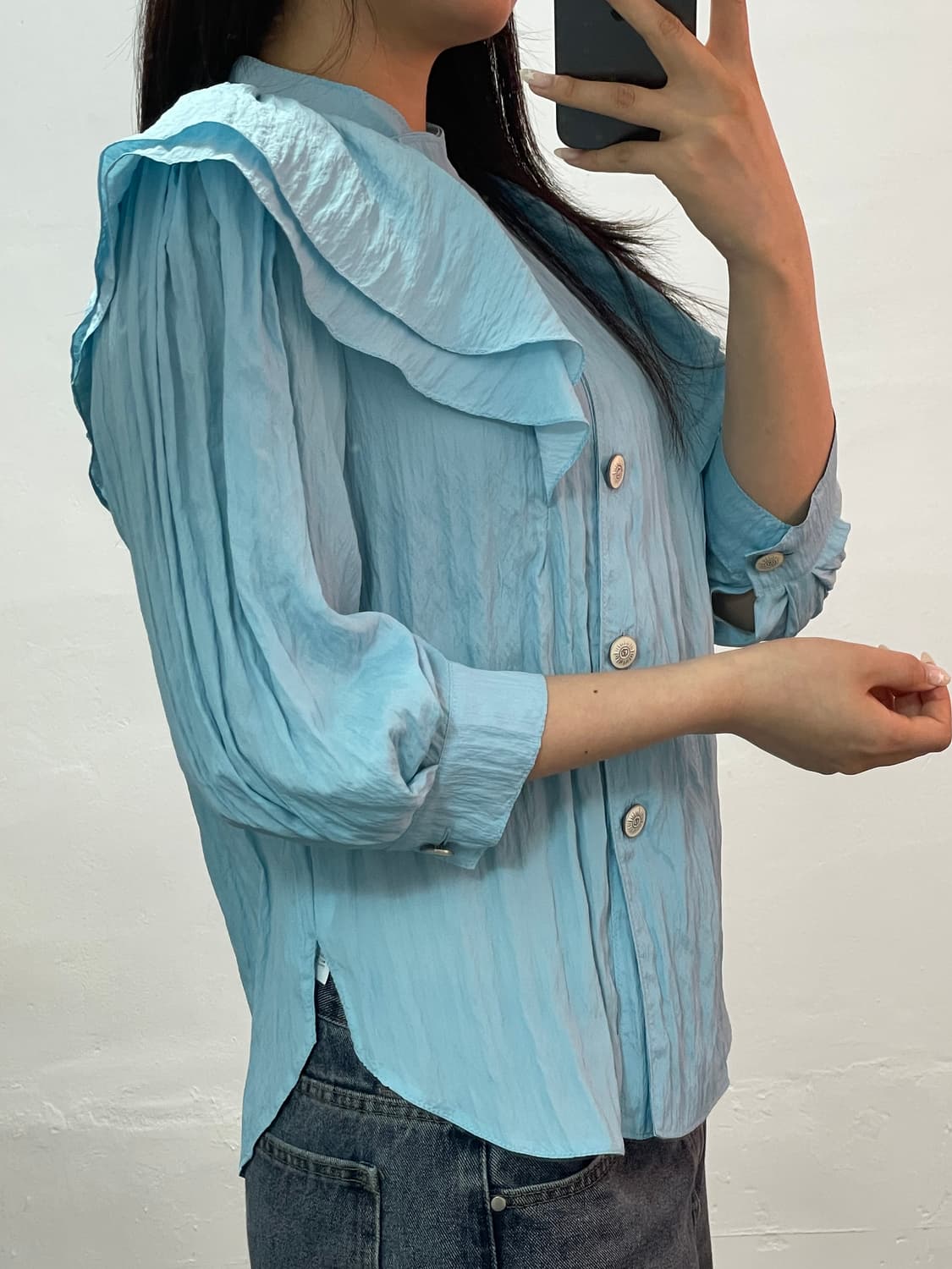 오브제 아카이브 프릴 블라우스 상품이미지3