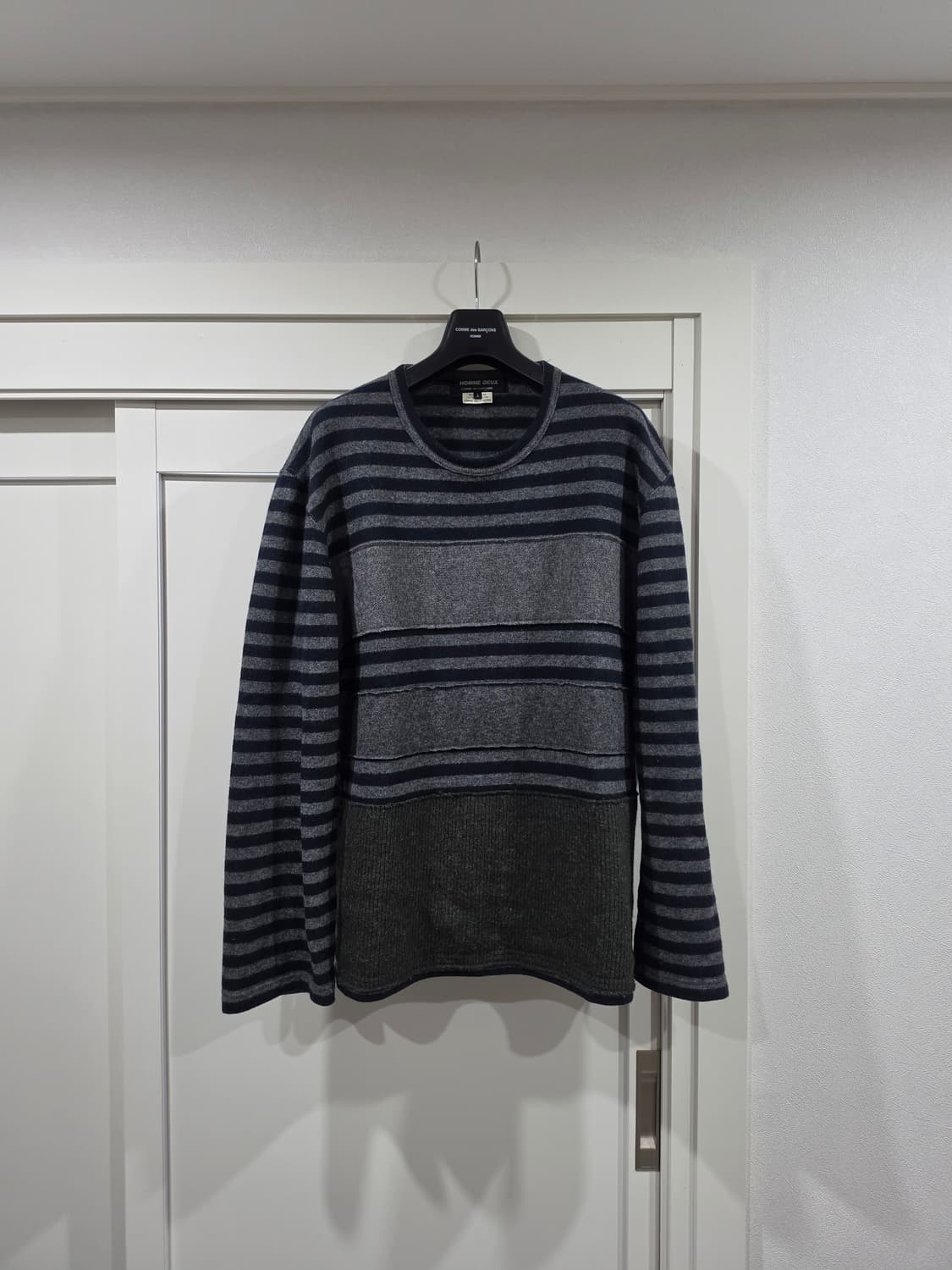 꼼데가르송 옴므 듀 엣지 블록 디테일 니트 L 상품이미지1