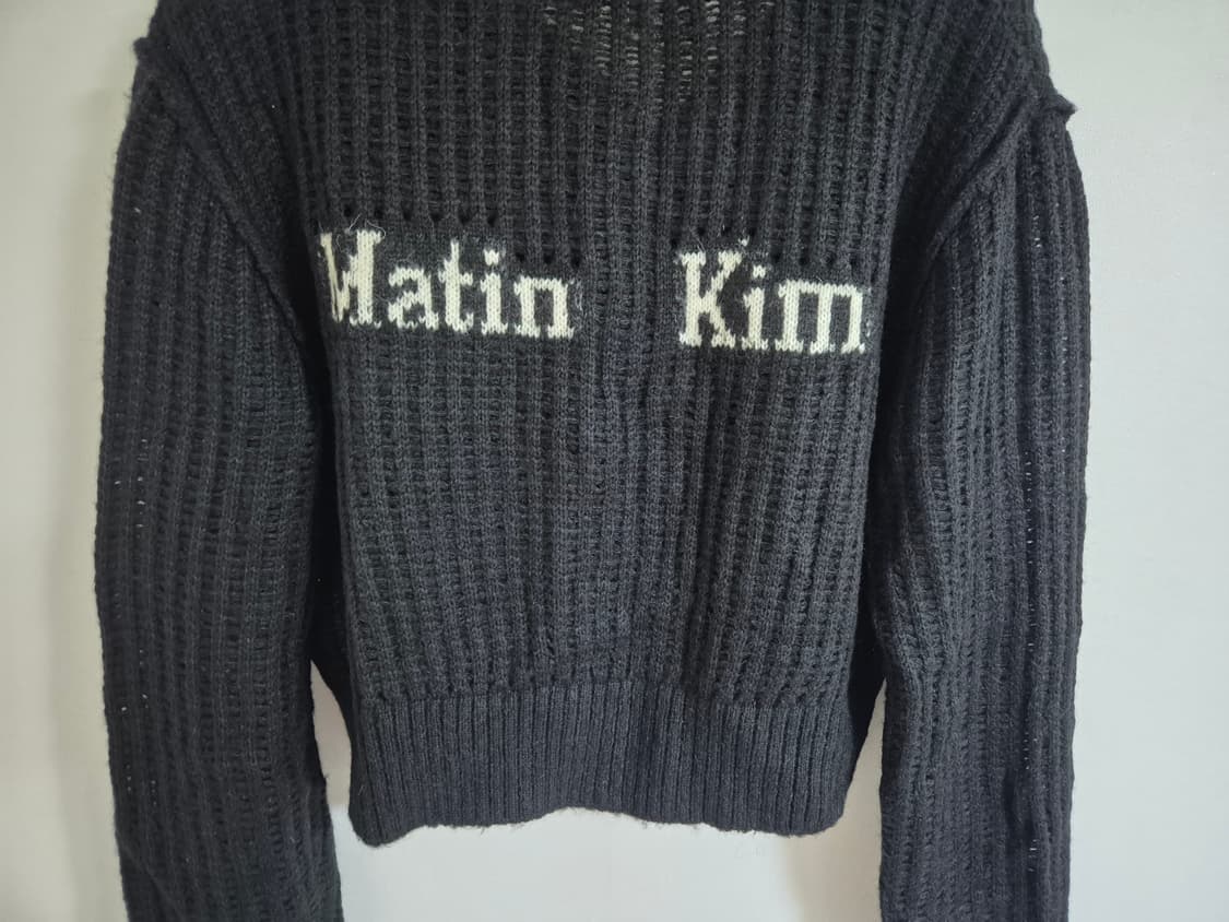 마뗑킴 크롭 블랙 니트 가디건 S 상품이미지1