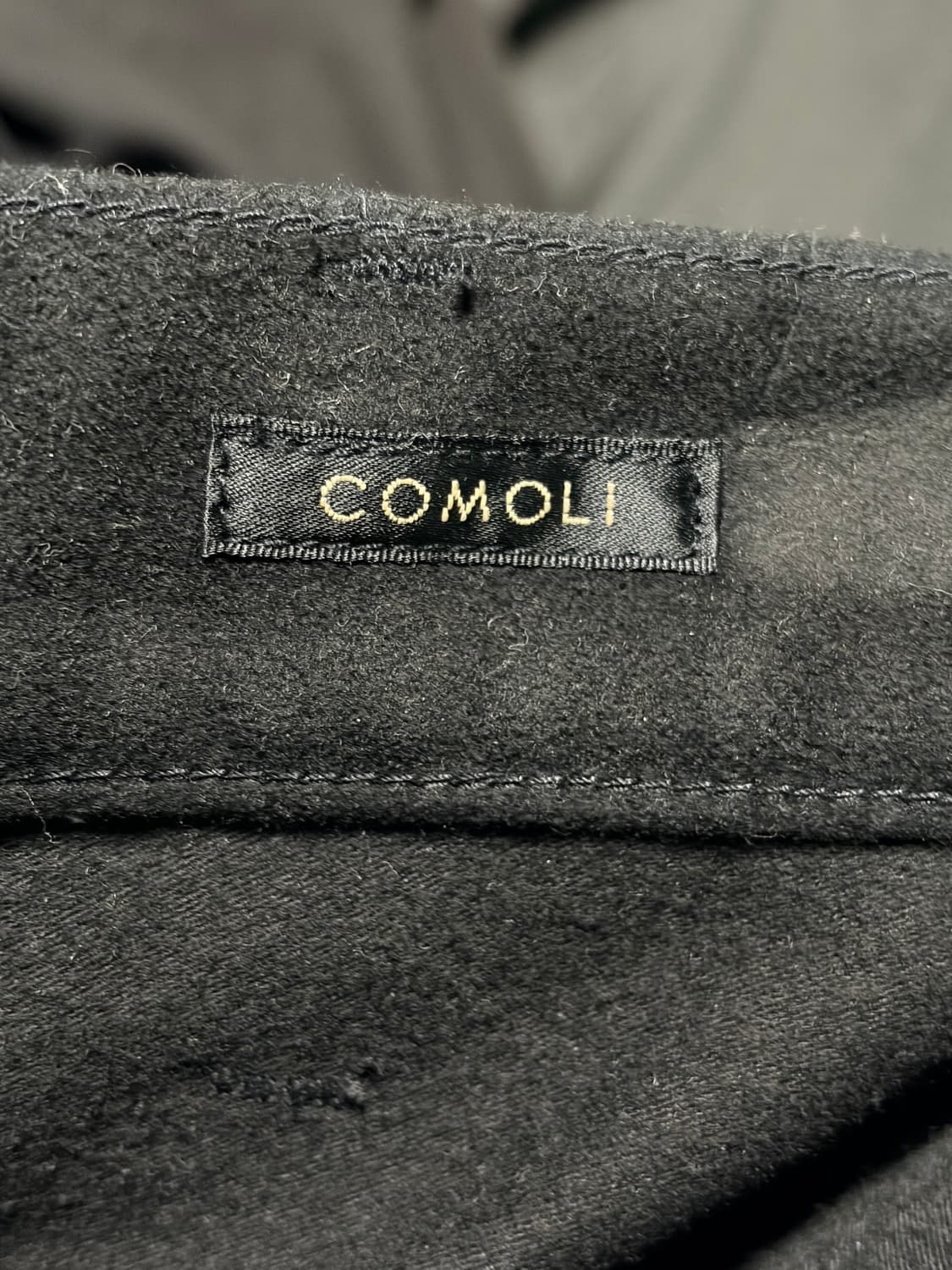 comoli 코모리 몰스킨 더블니 페인터팬츠 블랙 2 상품이미지5