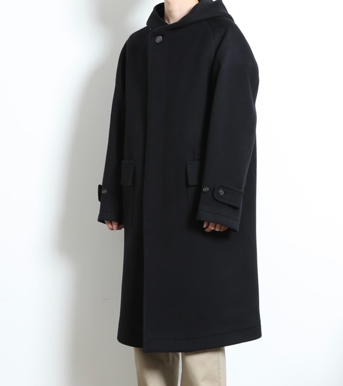 홀리선 롱그로브 후드 코트 다크네이비 S 상품이미지1