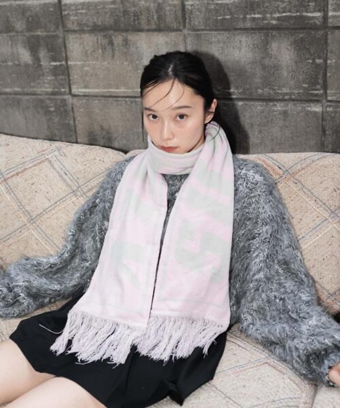 WEGO 연핑크 레터링 머플러 상품이미지2