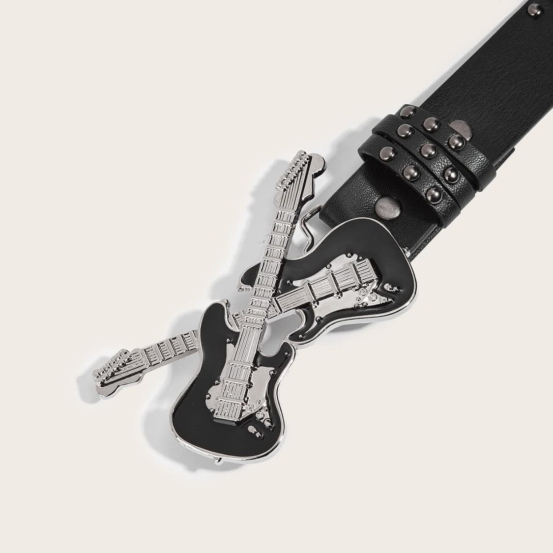 Punk guitar stud black belt  상품이미지4