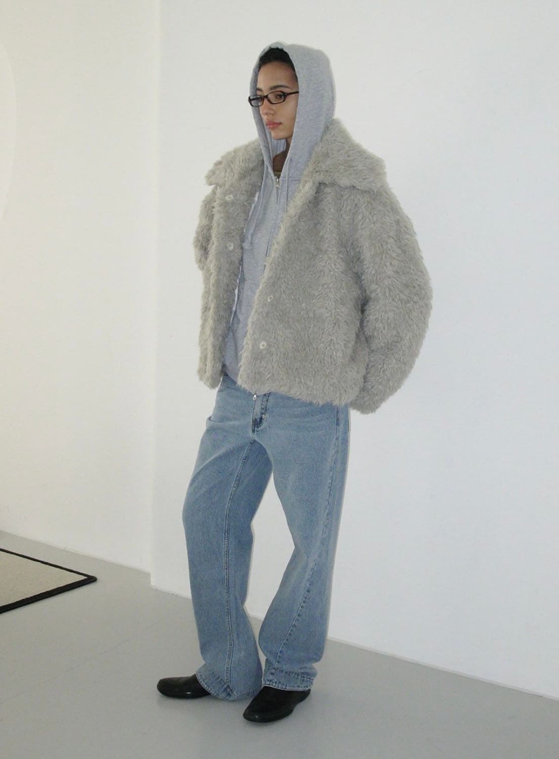 파르티멘토 우먼 퍼코트 퍼자켓 라이트 그레이 상품이미지1