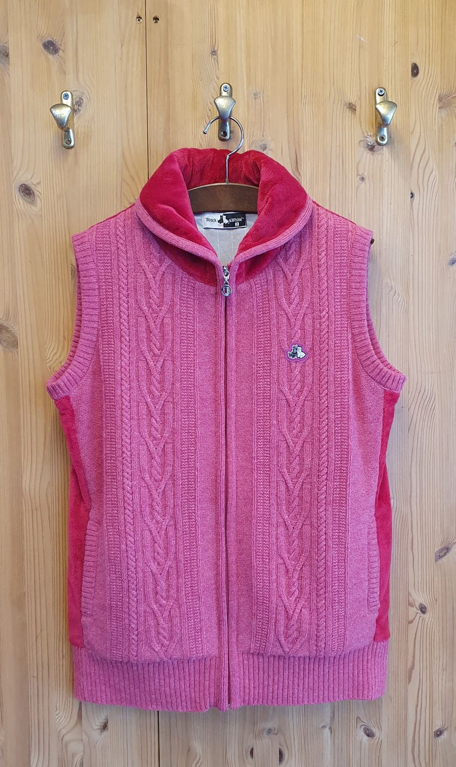 66.블랙&화이트 방풍 니트조끼 상품이미지2