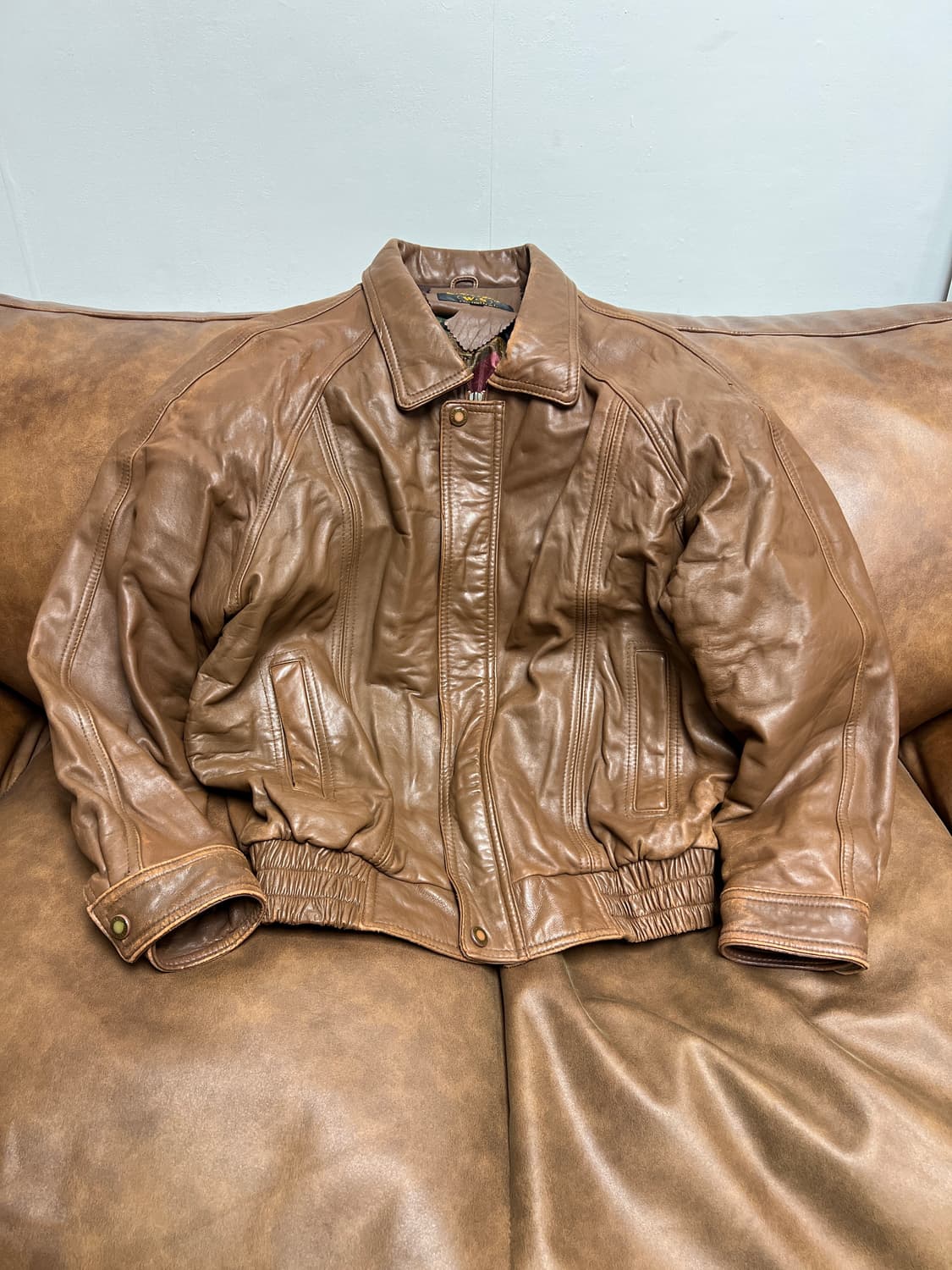 [L] W.S 브라운 리얼레더 램스킨 가죽자켓 상품이미지1