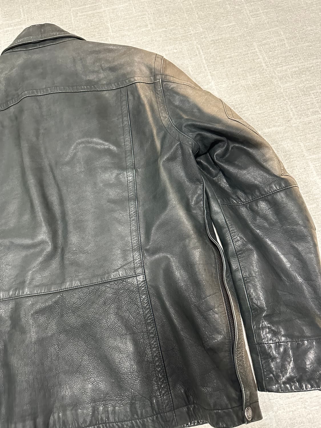 90's 캘빈클라인 데미지 레더 자켓 상품이미지8