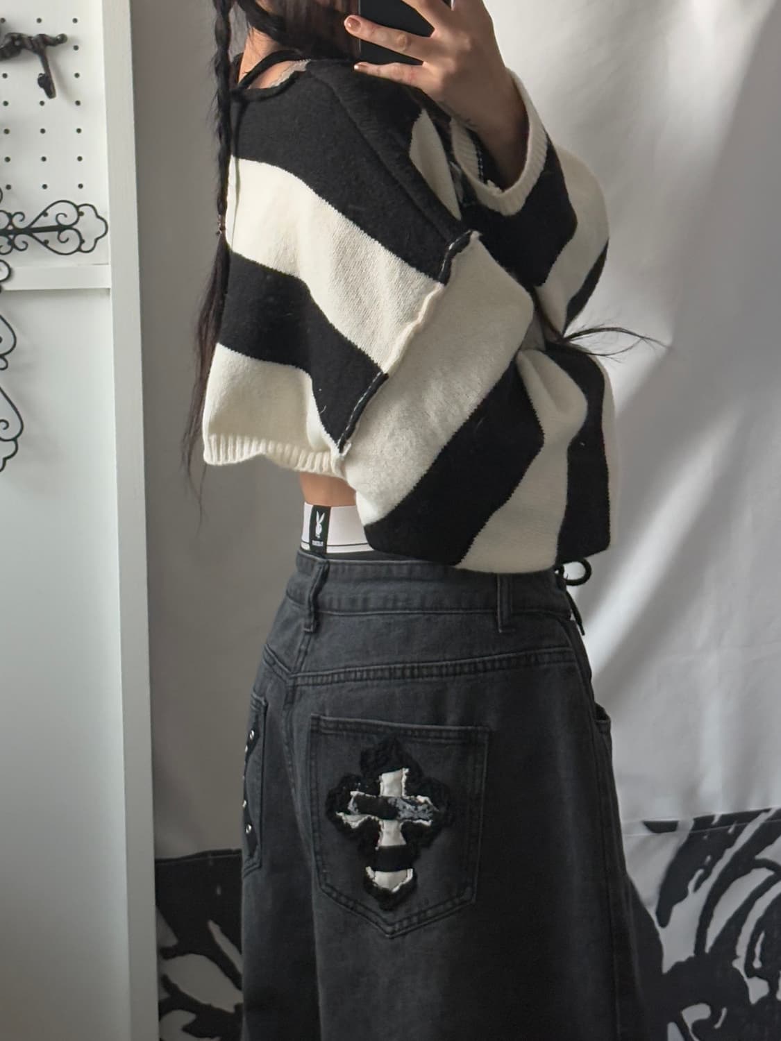 • hurtmade Dark gray denim cross patch & 상품이미지5