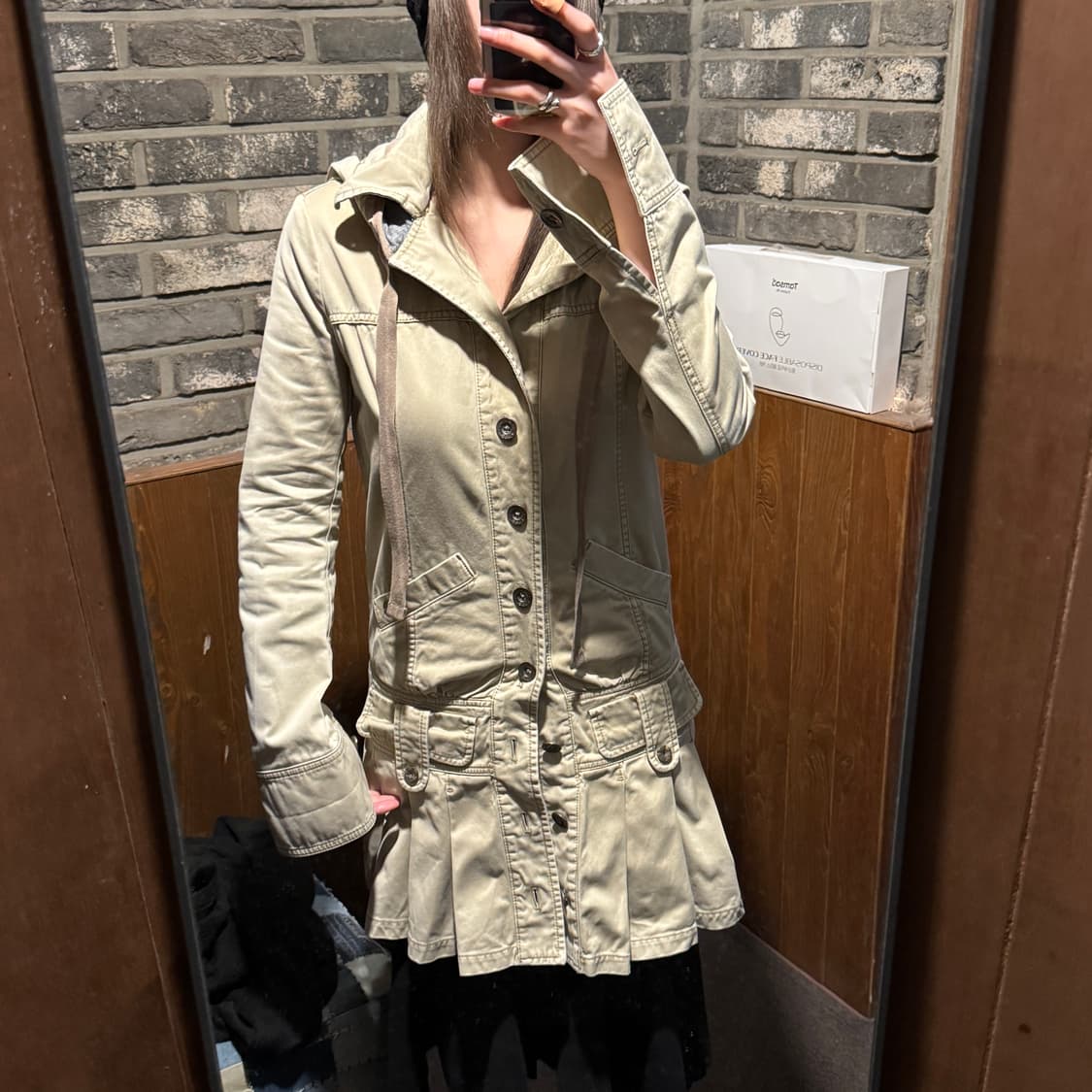 S) 디젤 빈티지 코튼 후디드 플리츠 자켓 상품이미지9